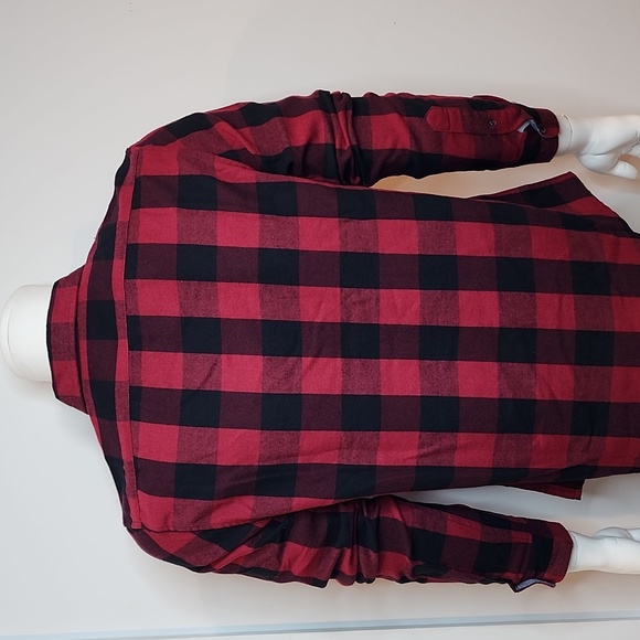 TAILOR VINTAGE BUTTON-DOWN LONG SLEVES BLACK & RED PLAD SHIRT, MEDIUM (M) - Picture 4 of 13